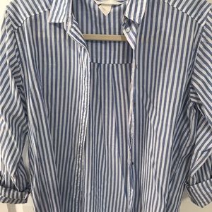 Women’s striped button down blouse